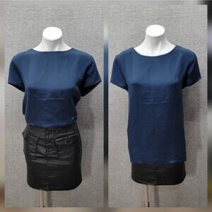 CUYANA CAP SLEEVE SILK TOP, SIZE L